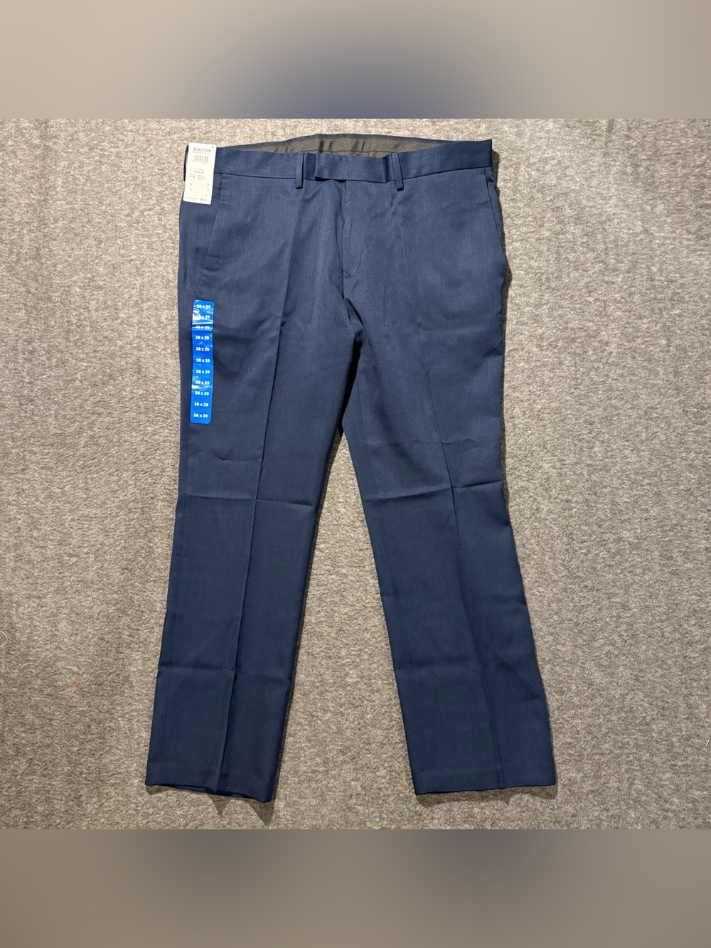 Kenneth Cole Reaction Dress Pants Mens 38x29 Blue Slim Fit Tapered Polyester NWT